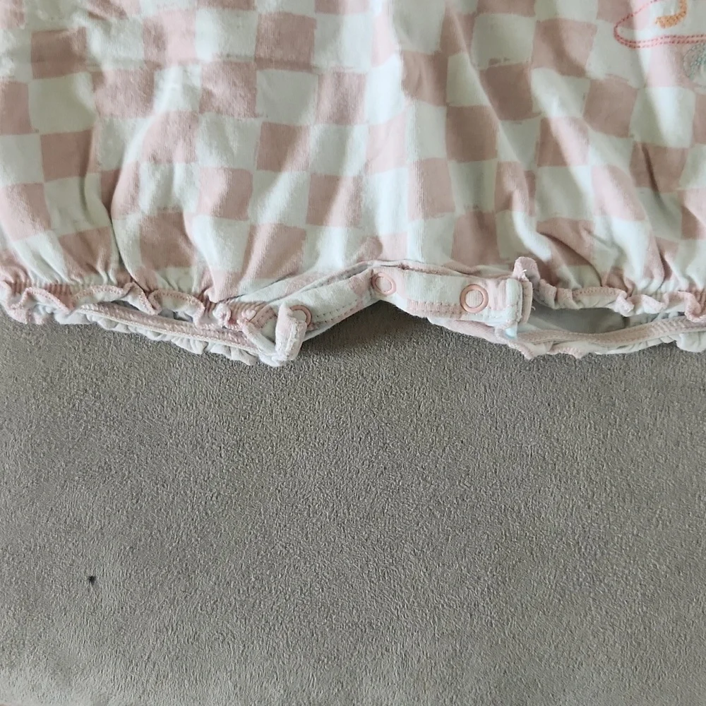 Carter's Baby Girl Romper pink white 12 months